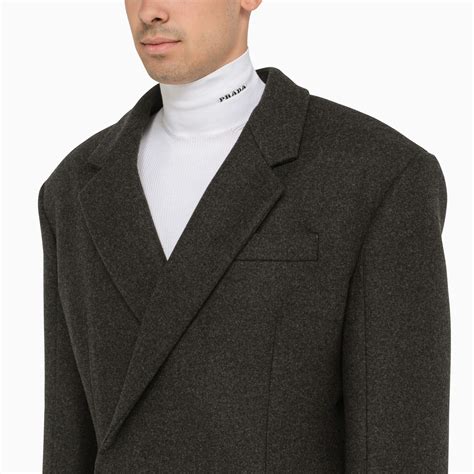 prada wool coat men anthrazite|Anthracite Gray Single.